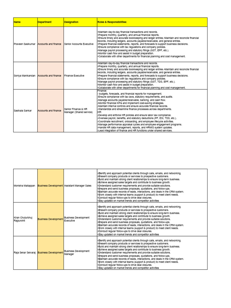 Team Roles and Responsibilities Overview | PDF | Usability | Software ...