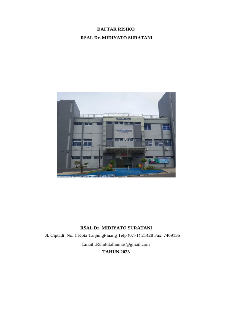 Daftar Risiko RSAL Dr. Midiyato 2023 | PDF