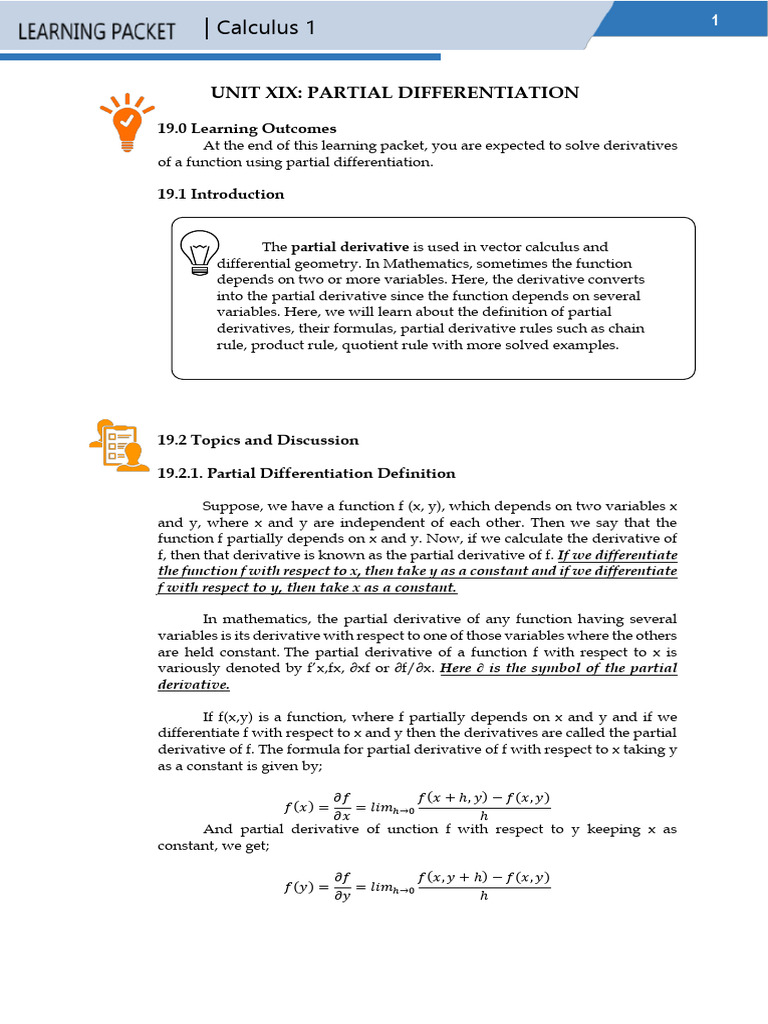 Understanding Partial Differentiation | PDF | Derivative | Function ...