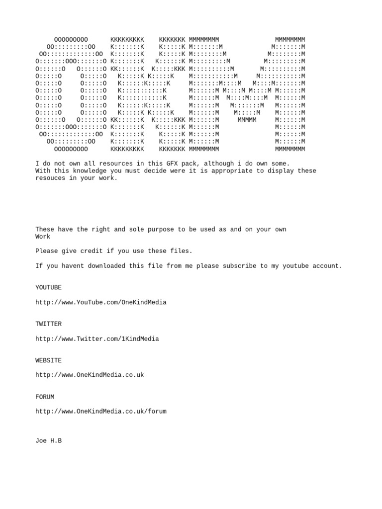 GFX Pack Usage Guidelines and Credits | PDF