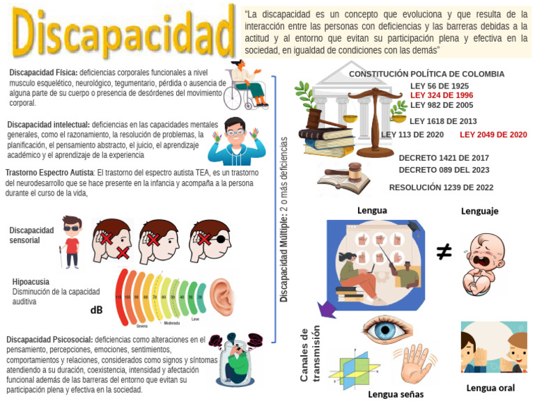Tipos de Discapacidad y Legislación en Colombia | PDF | Autismo | Invalidez