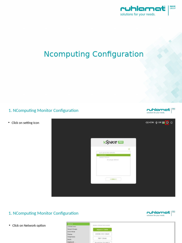NComputing Setup Guide: Step-by-Step | PDF | Computer Terminal | Ip Address
