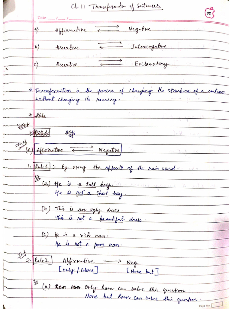 English Chapter 11 Transformation of Sentences | PDF