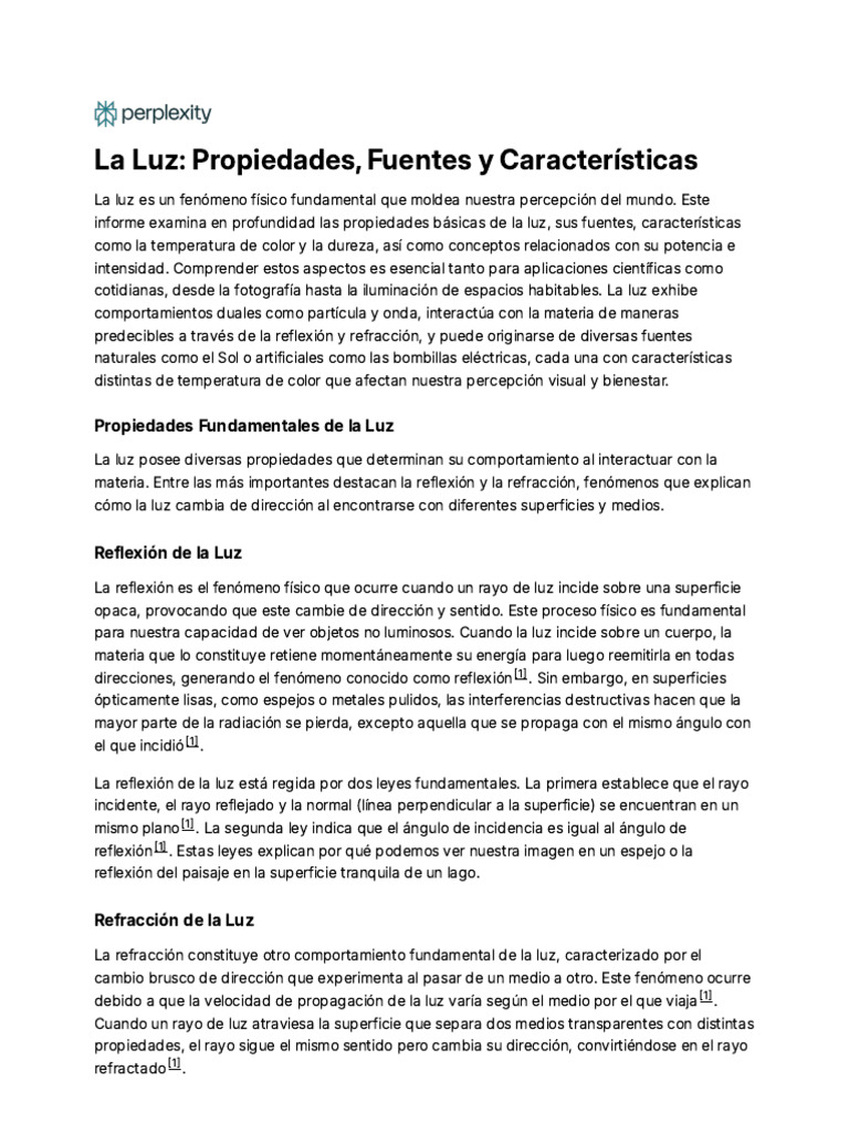 Características y Propiedades de la Luz | PDF | Ligero | Reflexión (Física)