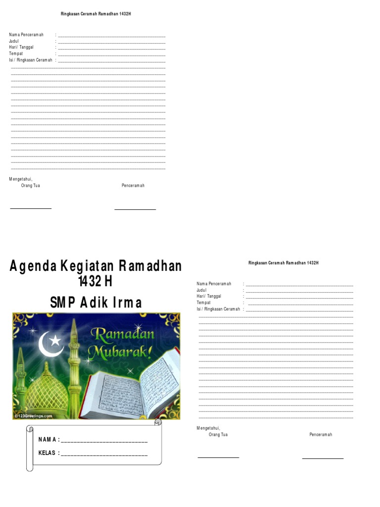 Ringkasan Ceramah Bulan Ramadhan