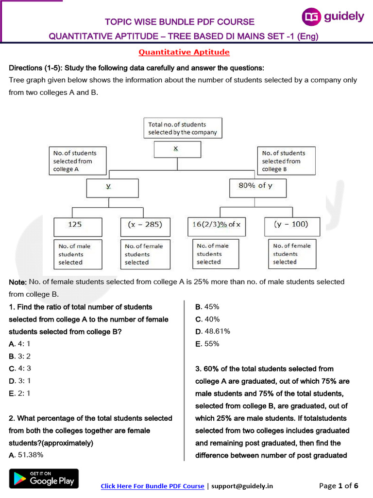 Quantitative Aptitude Tree Graph Analysis | PDF