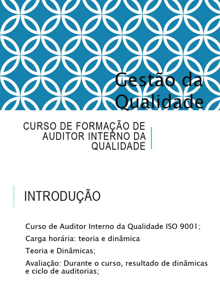Curso de Auditor Interno da Qualidade | PDF | Qualidade (negócios ...