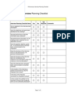 Performance Interview Planning Checklist