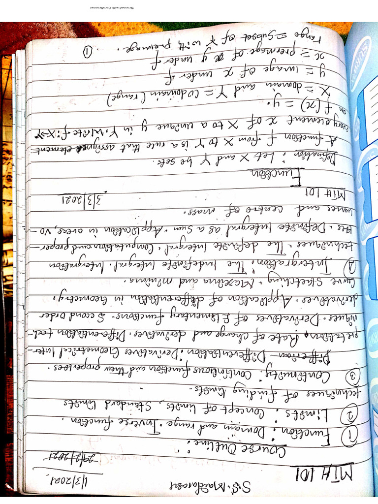 MTH 101 Lecture NOTE-1 | PDF