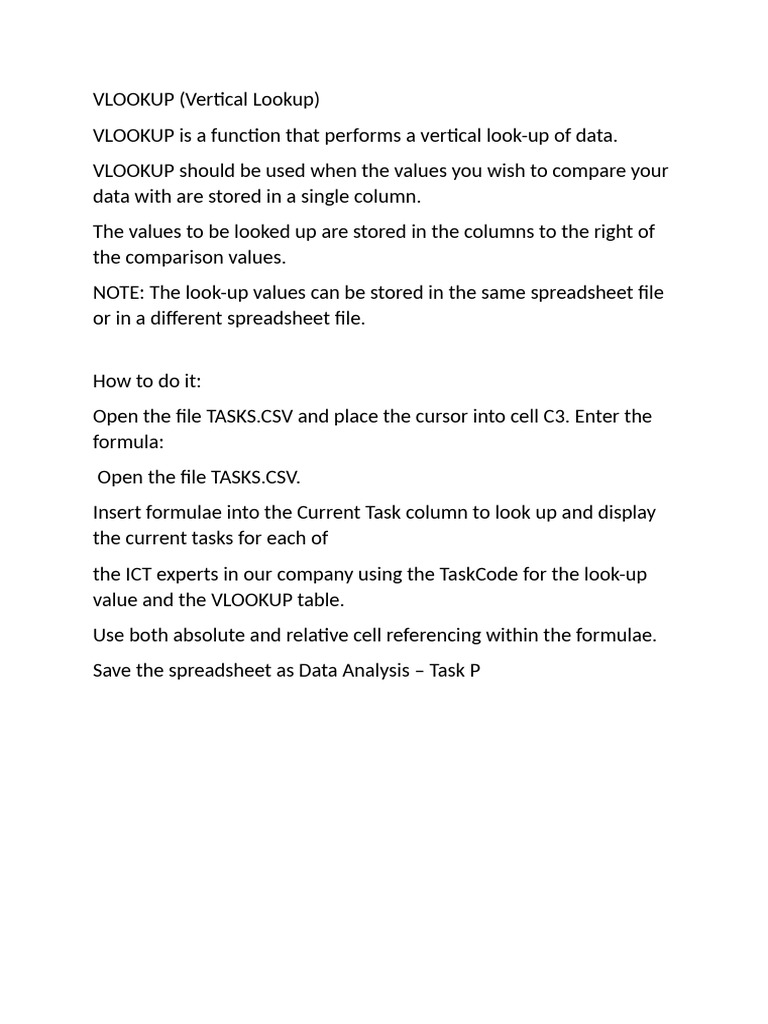 VLOOKUP Function Guide for Data Analysis | PDF