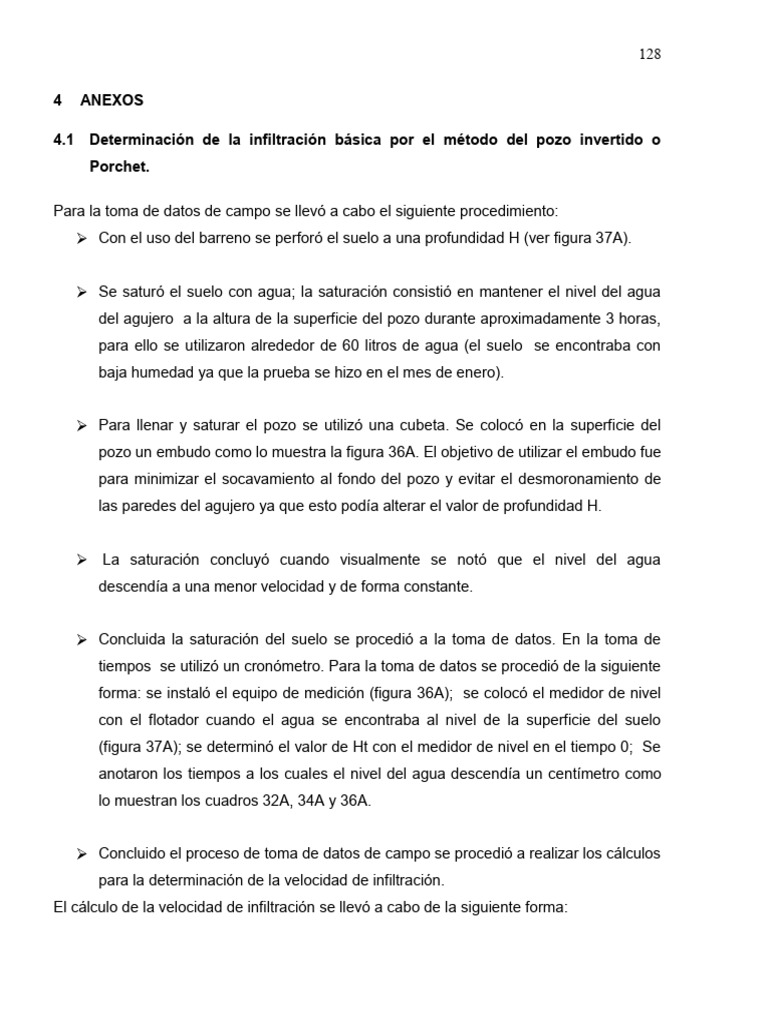 Método de Infiltración por Pozo Invertido | PDF | Agua