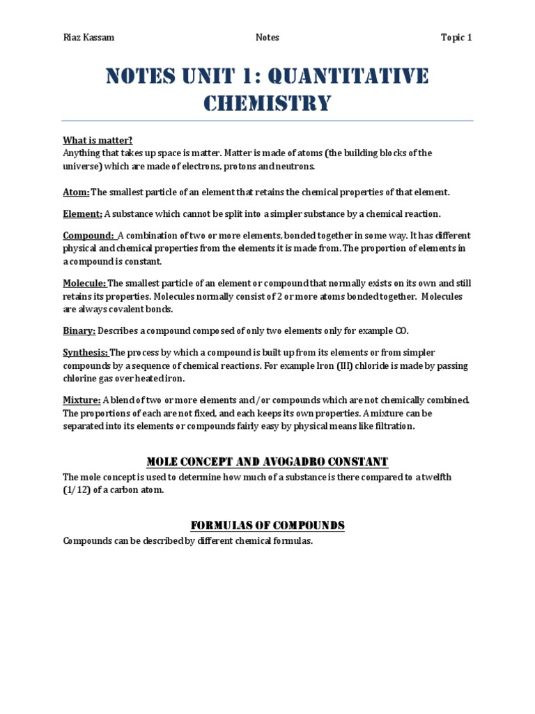 Notes Unit 1 | PDF