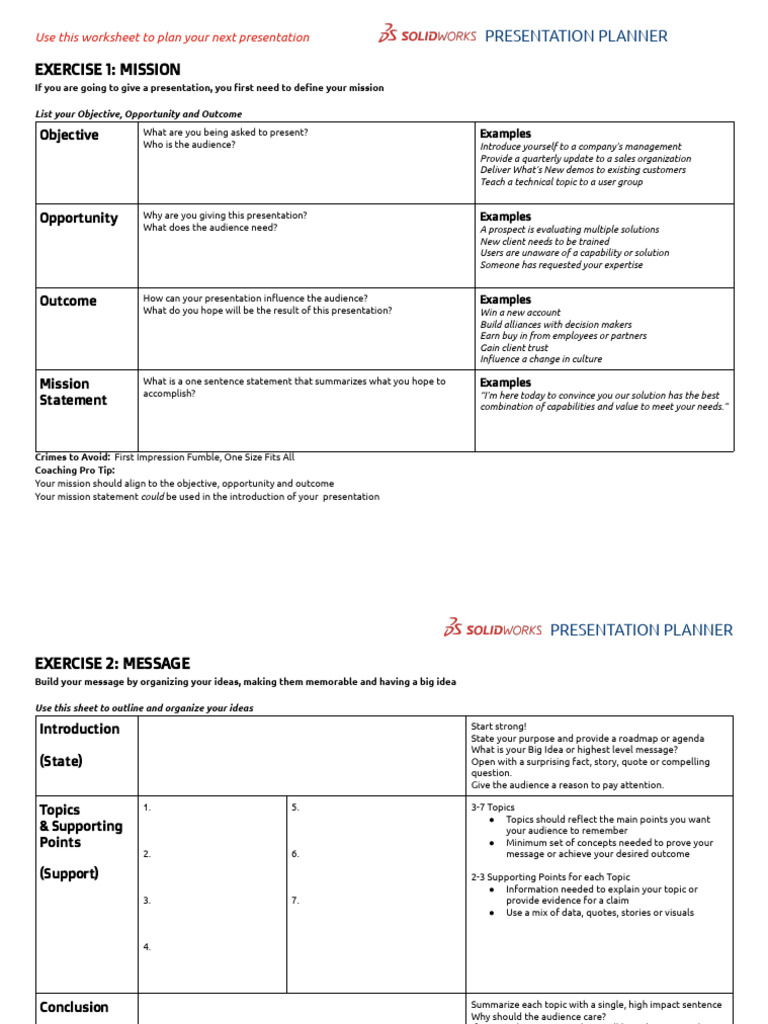 Presentation Planning Worksheet 2025 | PDF | Communication | Human ...