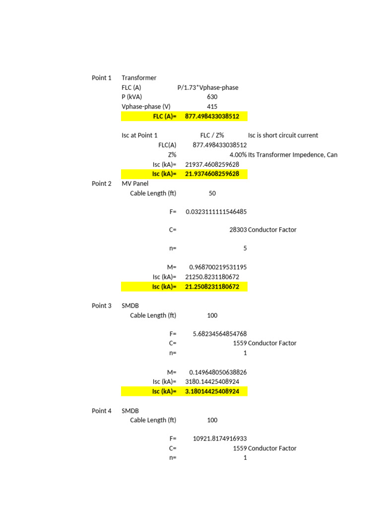 Short Circuit Current Calculations | PDF | Power (Physics) | Equipment