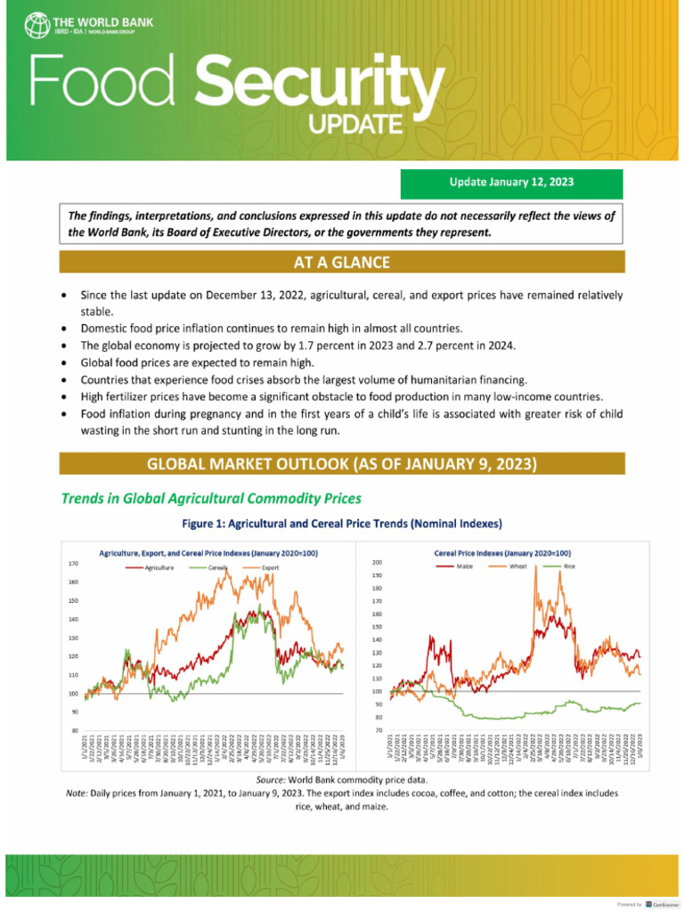 Food Security Update LXXVI January 12 2023 | PDF