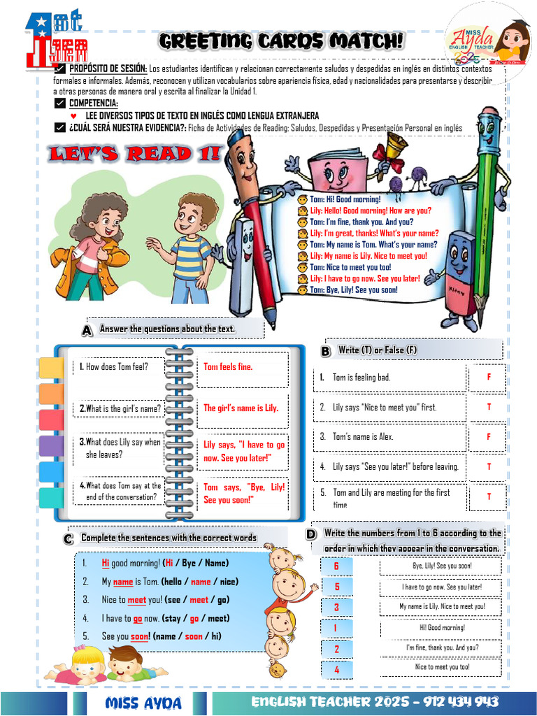 English Greetings and Introductions Activities | PDF