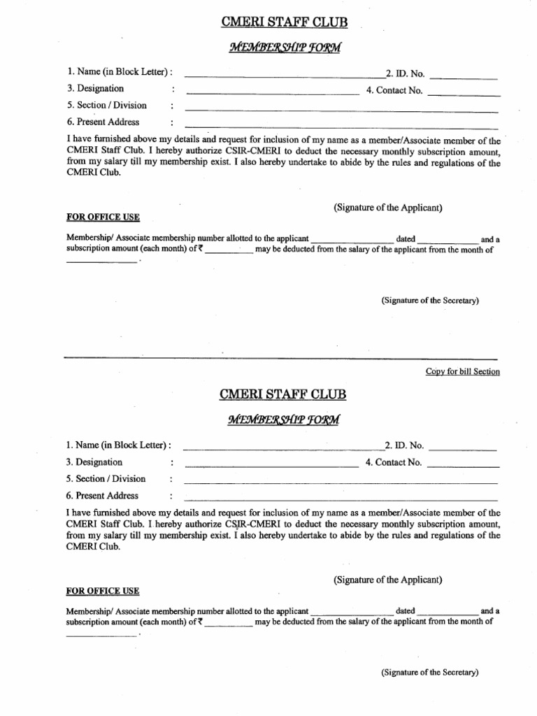 Associate Membership Form | PDF