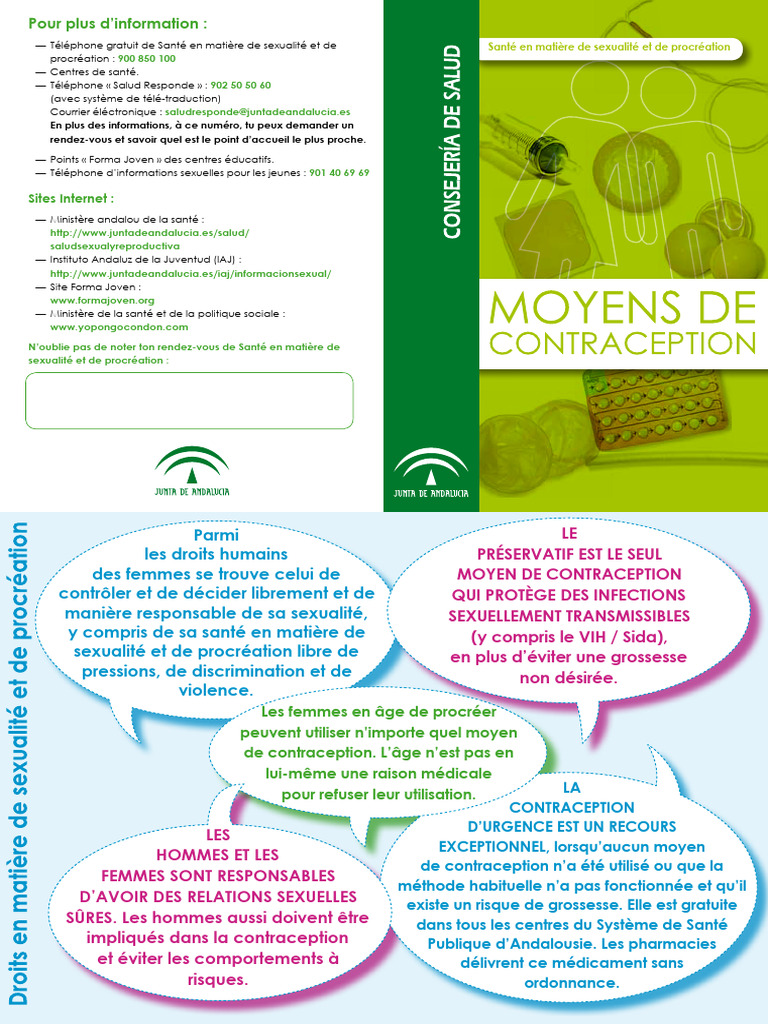 Informations sur la contraception en Andalousie | PDF | Santé sexuelle ...