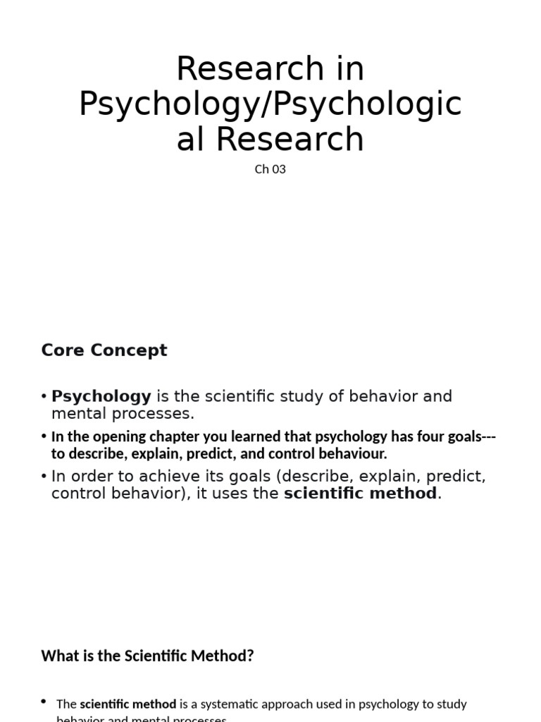 Understanding the Scientific Method in Psychology | PDF | Scientific ...