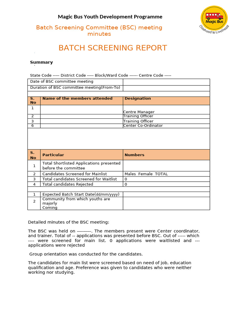 BSC Format Updated | PDF