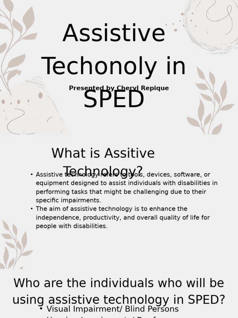 Assistive Technology in SPED | PDF | Visual Impairment | Computing