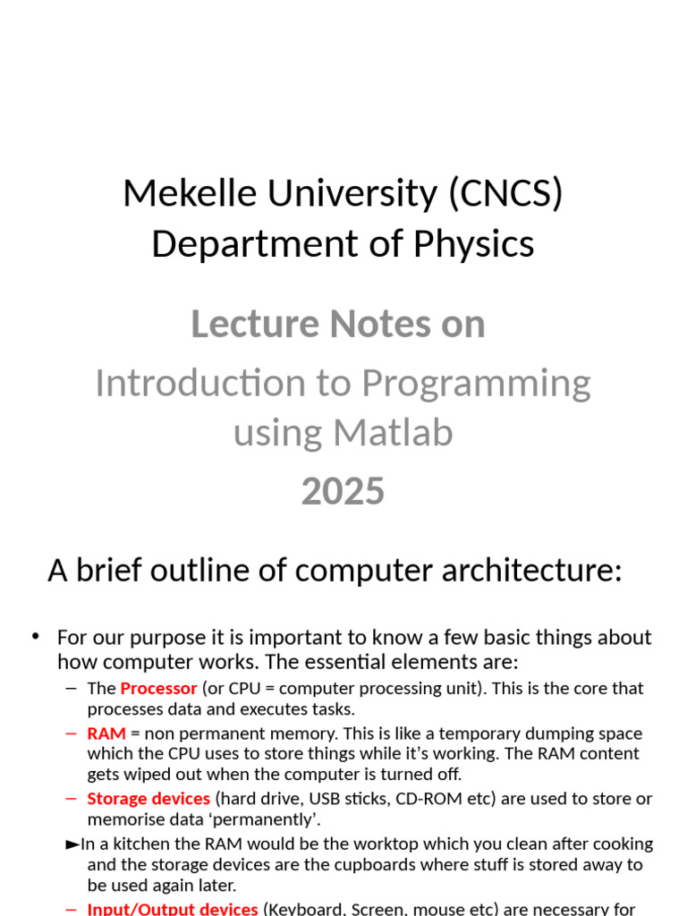 Understanding MATLAB Programming Basics | PDF | Data Type | Variable ...