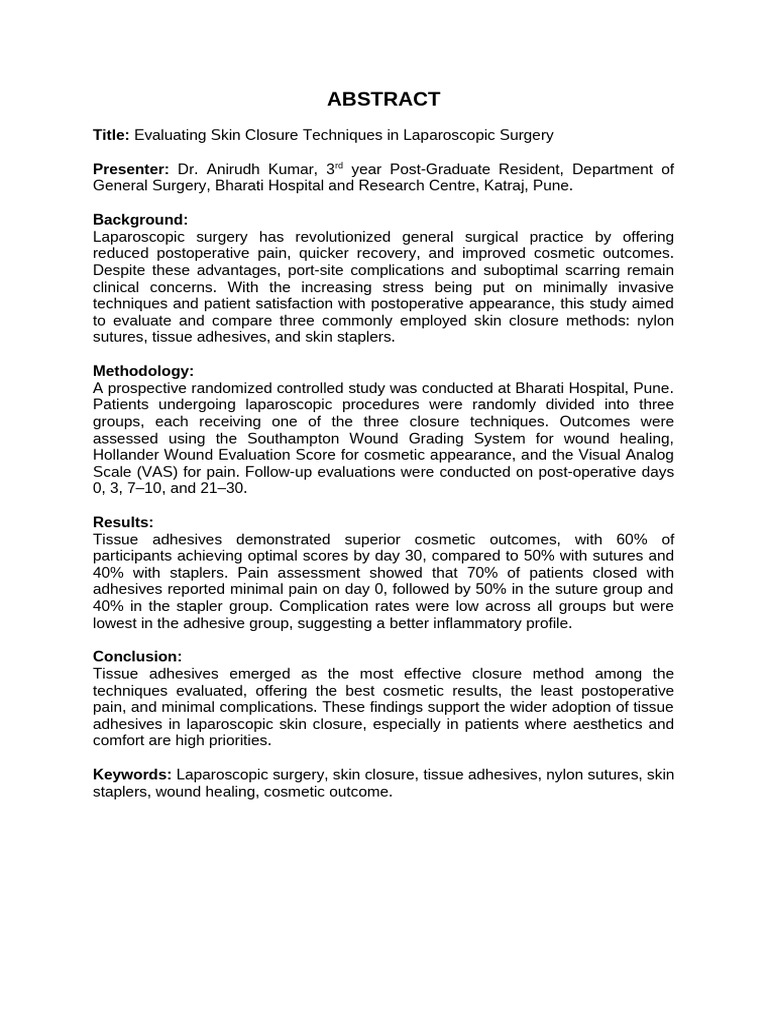 Abstract For Paper Presentation - Dr. Anirudh Kumar | PDF