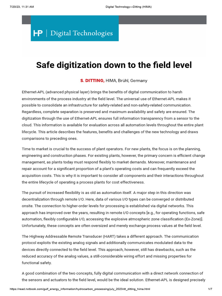 13 Digital Technology-Safe Digitization Down To The Field Level | PDF ...