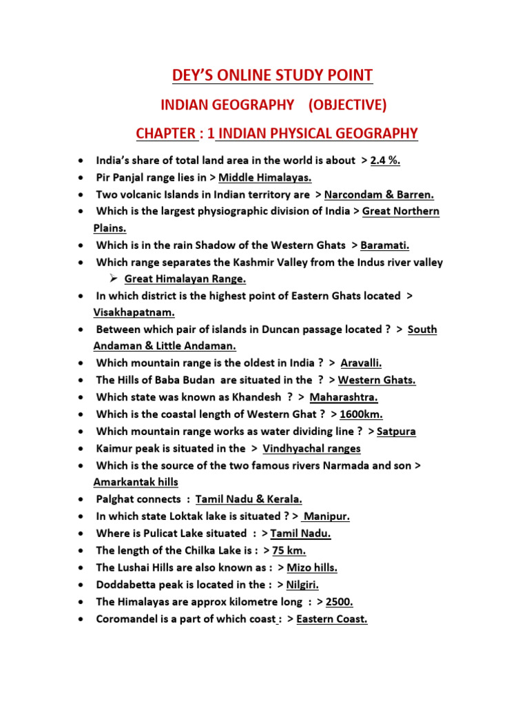 Indian Physical Geography Overview | PDF | Himalayas | Geology