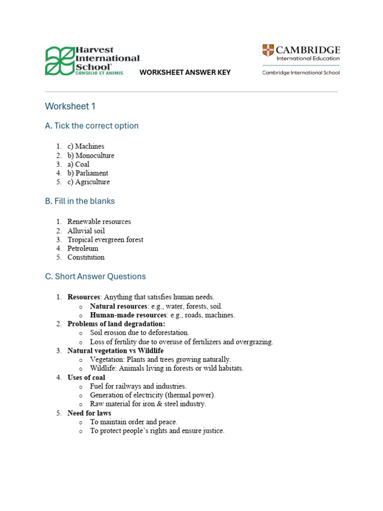 Comprehensive Resource Management Worksheets | PDF | Soil | Agriculture