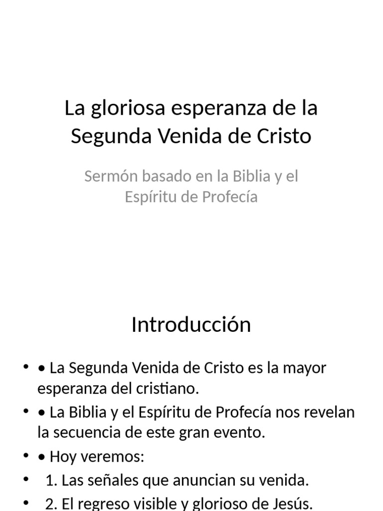 Esperanza en la Segunda Venida de Cristo | PDF
