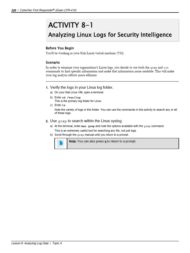 Linux Log Analysis with Grep and Cut | PDF | Computing | Software
