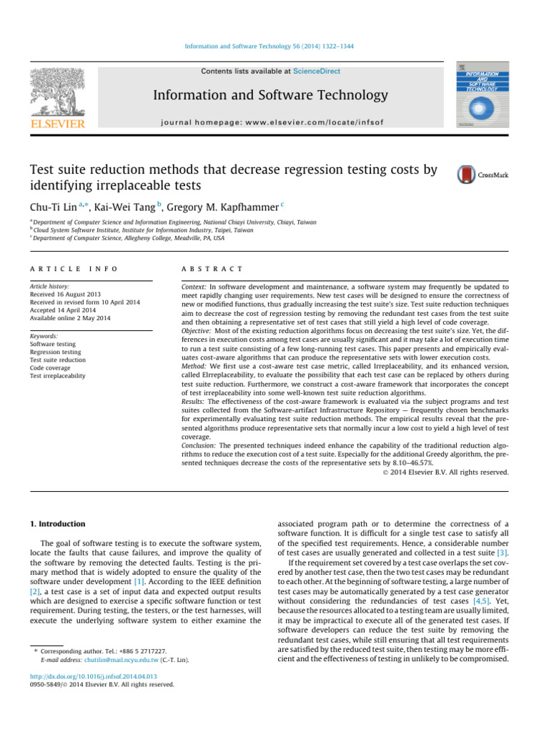 Cost-Aware Test Suite Reduction Methods | PDF | Software Testing | Software