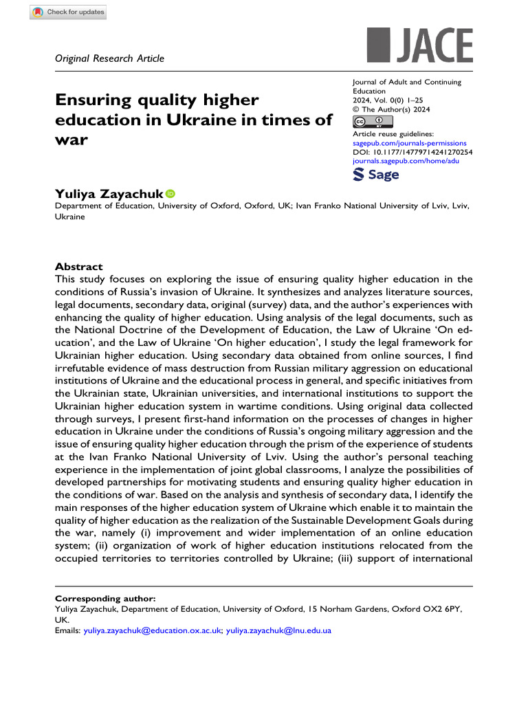 Ensuring Quality Higher | PDF | Ukraine