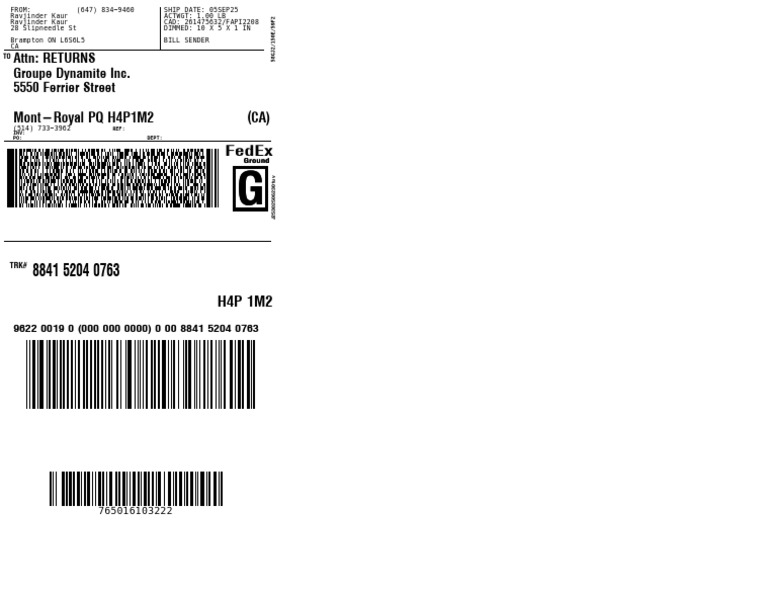 Return Shipment Details for J253025062301uv | PDF