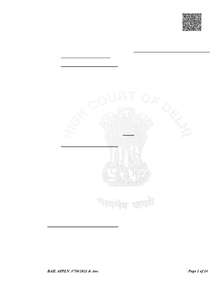 Delhi High Court Bail Application Review | PDF | Bail | Crimes