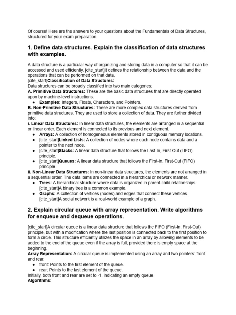 Refer The Fundamentals of Data Structure PDF From ... | PDF | Queue ...