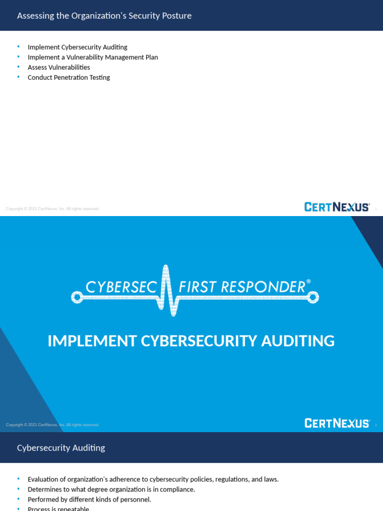 Cybersecurity Auditing and Vulnerability Management | PDF | Security ...