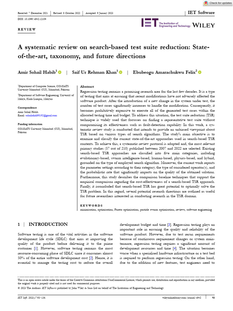 Systematic Review of Test Suite Reduction | PDF | Mathematical ...