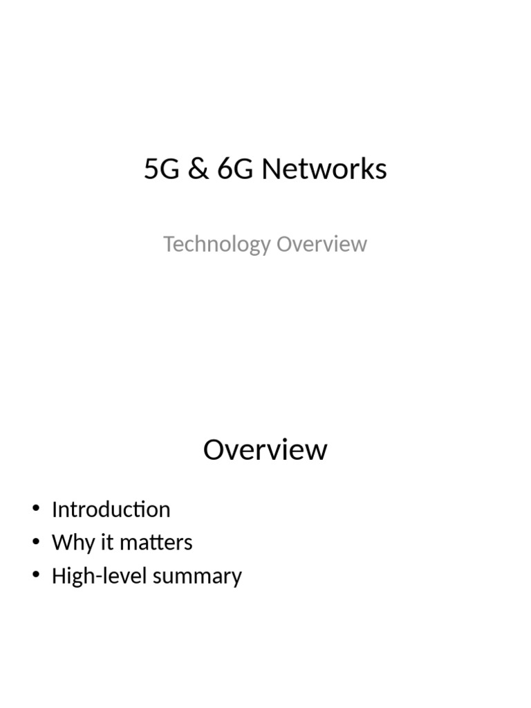 5G & 6G Networks: Overview & Insights | PDF