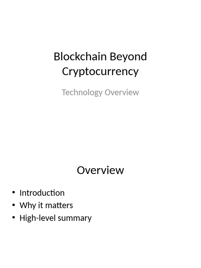 Blockchain Technology Overview Guide | PDF