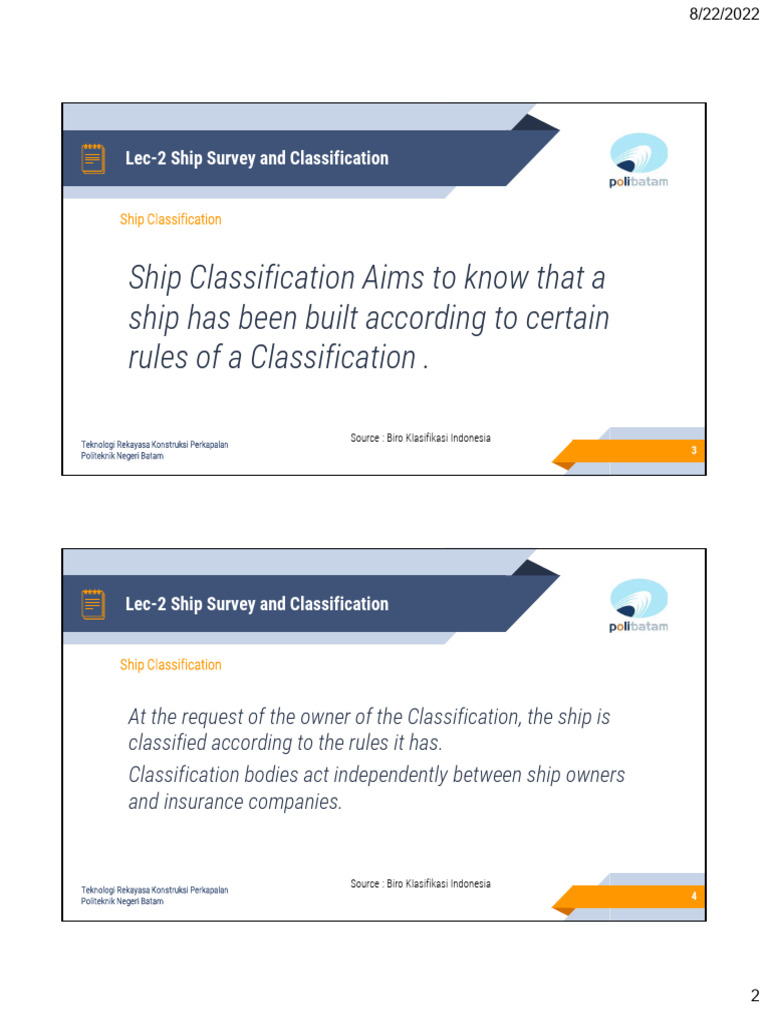 Lec-02 Ship Survey Classification | PDF