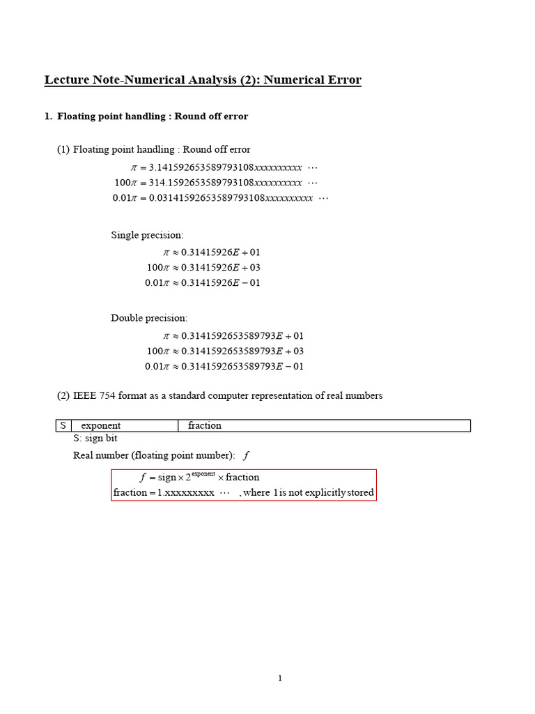 Numerical Analysis: Errors & Approximations | PDF | Mathematical ...