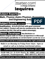 Senior Developer / Subject Experts