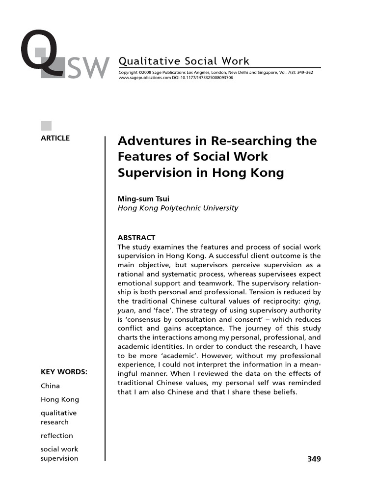 Adventures in Re-Searching The Features of Social Work Supervision in ...