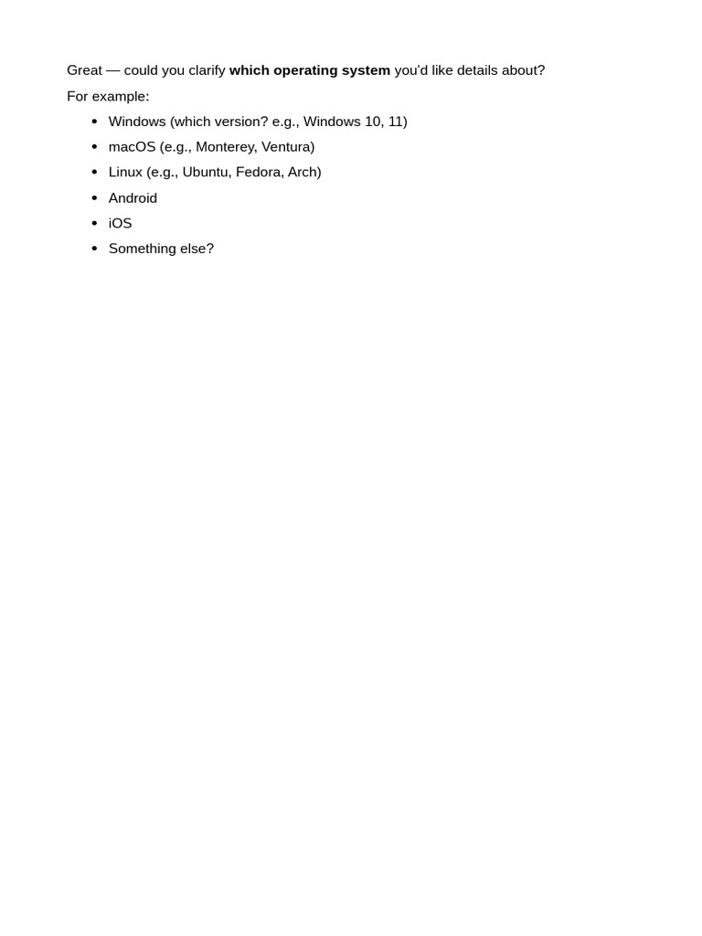 Clarifying Operating System Details | PDF