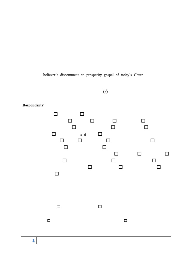 Questionnaire For Prosperity Gospel Final | PDF | Abrahamic Religions ...