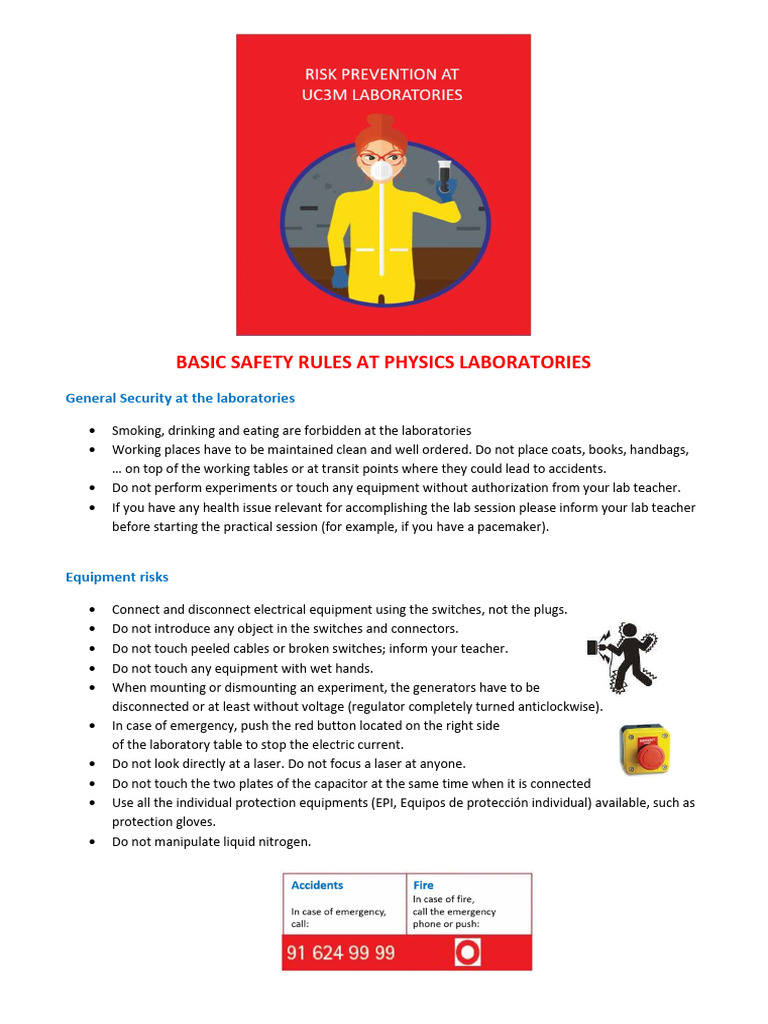 Physics Lab Safety Guidelines | PDF