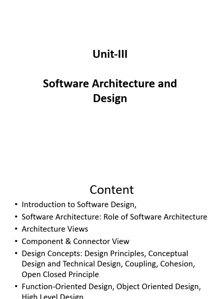Software Architecture and Design Concepts | PDF | Class (Computer ...