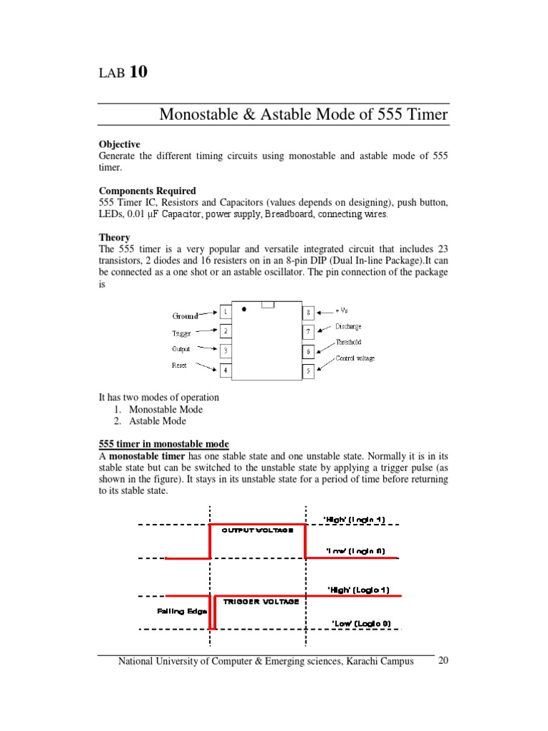 Lab 10 | PDF | Timer | Electronic Circuits